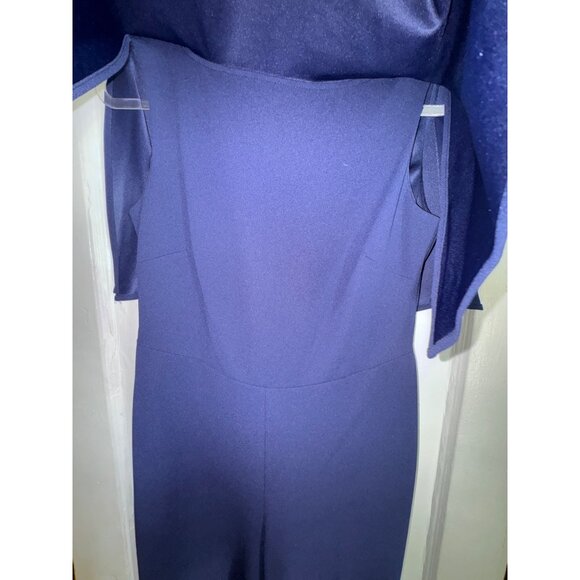 Connected Apparel‎ Navy Blue  Jumpsuit 10P Elegant Evening Wear Classic Modern - Picture 6 of 9